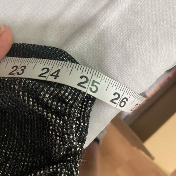 Vintage 80s Womens shiny dress silver top black skirt size 5 - Picture 6 of 9